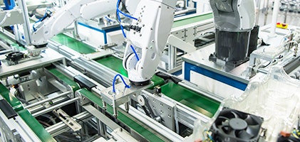 An assembly line of discrete automation